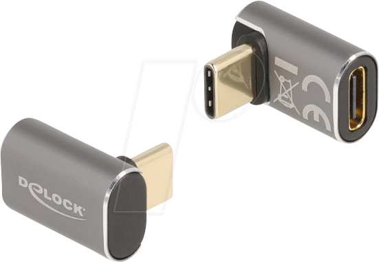 4043619600540 - Usb Adapter 40 Gbps usb Type-C™ pd 30 100 w Stecker zu Buchse gewinkelt (60054) - Delock