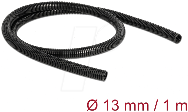 4043619604579 - DELOCK 60457 - Kabelschutzschlauch 1 m x 13 mm schwarz