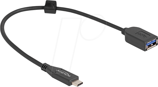 4043619605675 - Usb 10 Gbps Kabel usb Type-C™ Stecker zu Typ-A Buchse 25 cm koaxial (60567) - Delock