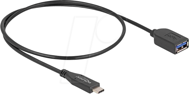 4043619605682 - Usb 10 Gbps Kabel usb Type-C™ Stecker zu Typ-A Buchse 50 cm koaxial (60568) - Delock