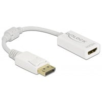 4043619610150 - - Videoadapter - DisplayPort männlich Verriegelung zu HDMI weiblich - 15 cm - weiß - passiver Konverter 1080p-Unterstützung 60 Hz