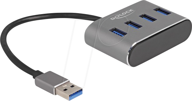 4043619631902 - DELOCK 63190 - USB 30 Hub 4 Port USB-A zu 4x USB-A 20 cm