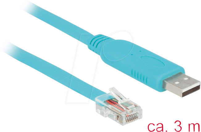 4043619632893 - Adapter USB20 A St Seriell RS232 RJ45 St 30m blau (63289) - Delock