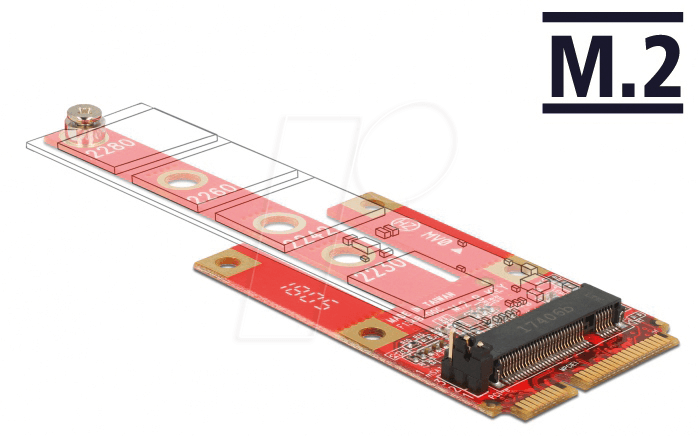 4043619633845 - DeLOCK Schnittstellenkarte Konverter Mini PCIe > M2 Key B Slot + Micro SIM Slot