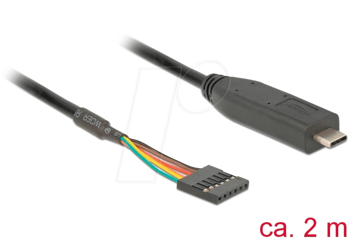 4043619639137 - DELOCK 63913 - Adapterkabel USB-C Stecker > seriell LVTTL 6 Pin Pinheader 2m (3