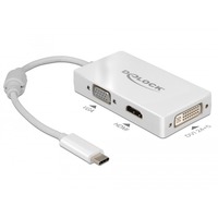 4043619639243 - DeLOCK Adapter USB Type-C Stecker VGA   HDMI   DVI Buchse weiß (63924)