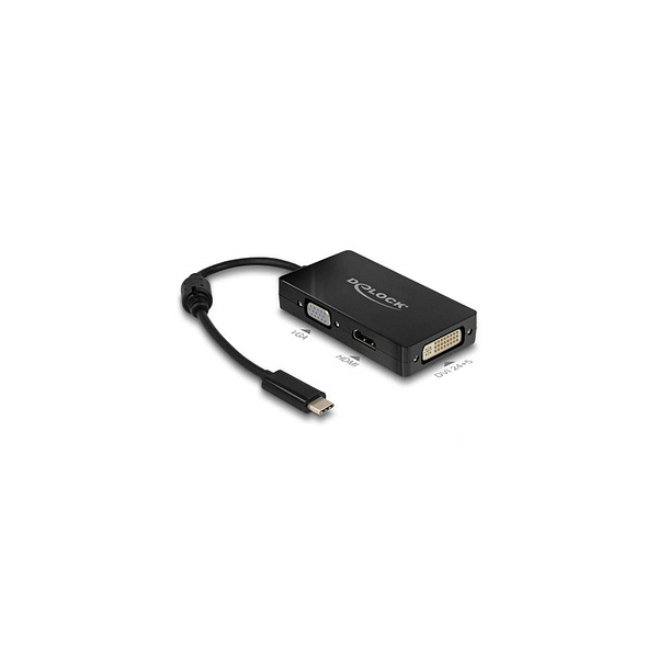 4043619639250 - Adapter usb Type-C™ Stecker vga   hdmi   dvi Buchse schwarz (63925) - Delock