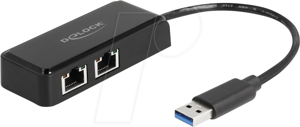 4043619641949 - DELOCK 64194 - Netzwerkkarte USB-C Gigabit Ethernet 2x RJ45