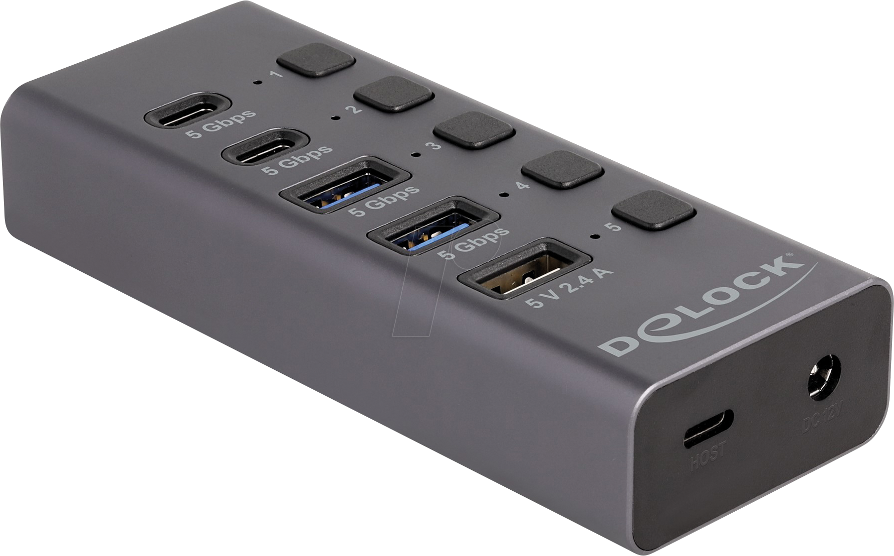 4043619642489 - DELOCK 64248 - USB 30 Hub 4 Port 2x C 2x A 1x Lade