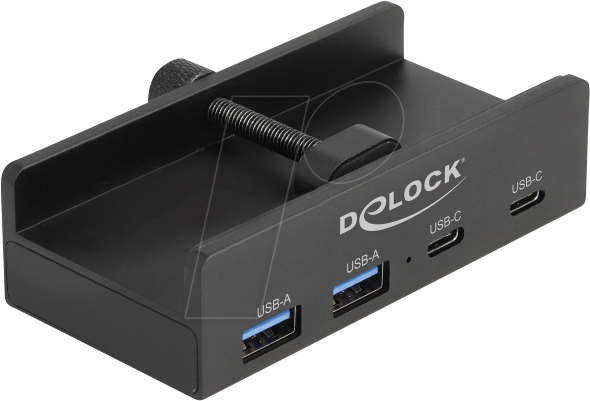 4043619642625 - DELOCK 64262 - USB 30 Hub 4 Port USB-A zu 2x C 2x A Befestigung