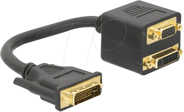 4043619650521 - Dvi Adapter DVI(24+5) - DVI(24+5) +D-Sub15 St Bu Bu (65052) - Delock