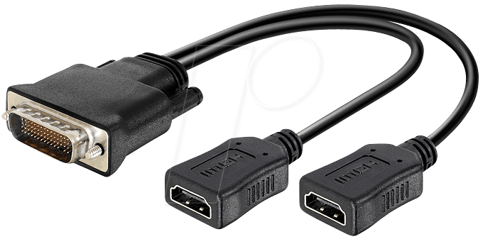 4043619652808 - DELOCK 65280 - DMS-59 Adapter DMS-59 Stecker auf 2x HDMI Buchse 20 cm