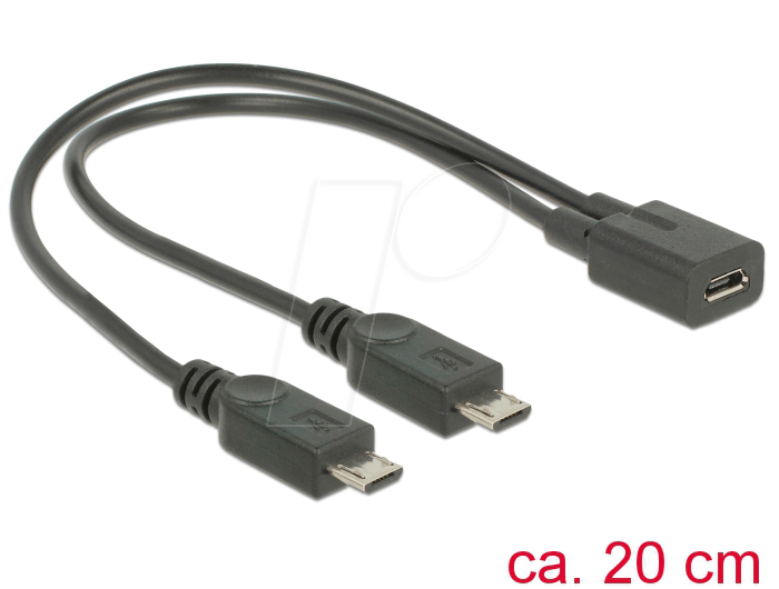 4043619654406 - Usb Kabel micro b - 2x micro b Bu St 020m sw (65440) - Delock