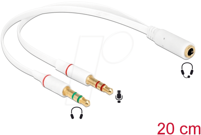 4043619655854 - DELOCK 65585 - Audio Kabel 35 mm Klinkenkupplung auf 2x Stecker 020 m