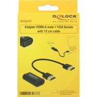 4043619656677 - DeLOCK HDMI Adapter A - D-Sub15 Bu Bu screwless + 15cm Kab (65667)