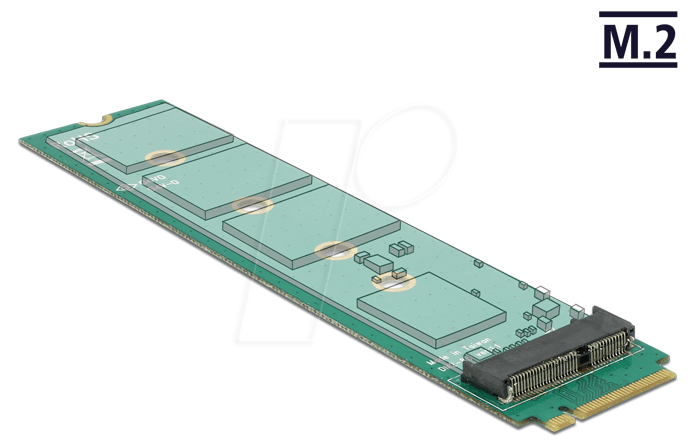 4043619658312 - Adapter 67Pin M2 Key m - 67Pin M2 Key e (65831) - Delock