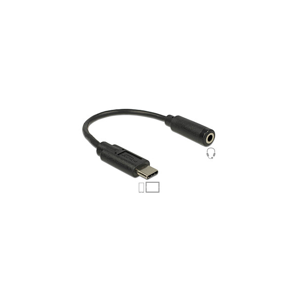 4043619658428 - DeLOCK - audio adaptor - 24 pin USB-C to mini-phone stereo 35 mm - 14 cm