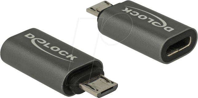 4043619659272 - Adapter usb 20 Micro-B Stecker zu Type-C 20 Buchse anthrazit - Adapter - Digital Daten (65927) (65927) - Delock