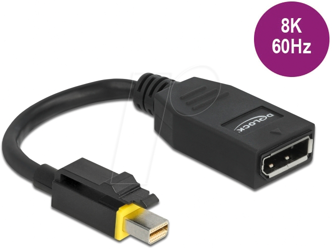 4043619659784 - Mini DisplayPort 14 zu DisplayPort Adapter mit Einrastfunktion 8K 60 Hz (65978) - Delock