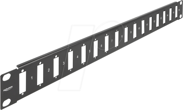 4043619660773 - DELOCK 66077 - 19 Panel für Adapter mit Schraubanschluss 1 HE 16 Port schwa