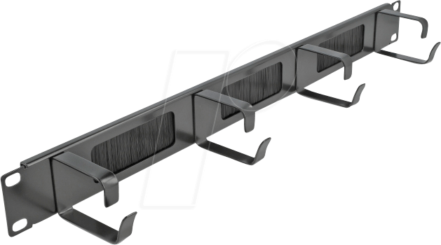 4043619664894 - DELOCK 66489 - 19 Kabelmanagement Bürstenleiste mit 4 Bügeln 1 HE schwarz