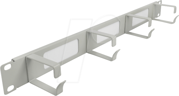 4043619665433 - DELOCK 66543 - 19 Kabelmanagement Bürstenleiste 4 Bügel 1 HE grau