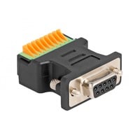 4043619665594 - D-Sub 9 Pin Buchse > Terminalblock Adapter mit Drucktaster