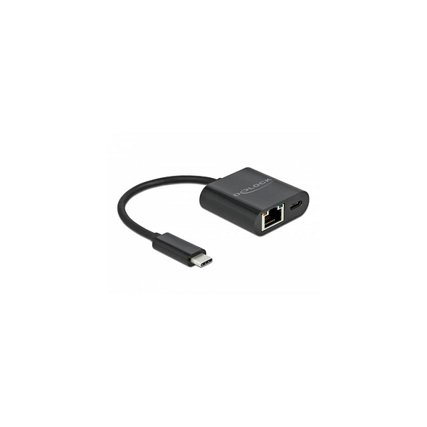 4043619666447 - Usb Type-C™ Adapter zu Gigabit lan 10 100 1000 Mbps mit pd schwarz (66644) - Delock