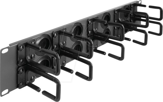 4043619667468 - DELOCK 66746 - 19 Kabelmanagement Rangierpanel 10 Bügel 1 HE dunkelgrau