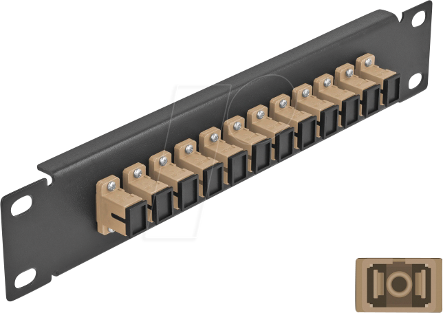 4043619667628 - DeLOCK 10 LWL Patchpanel 12 Port SC Simplex beige 1 HE schwarz (66762)