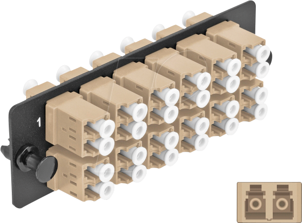 4043619669325 - DELOCK 66932 - LWL Adapter Panel 12 Port LC Duplex OM1   OM2 beige