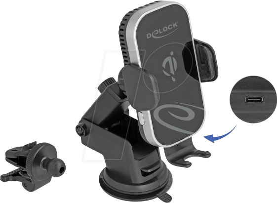 4043619669394 - DELOCK 66939 - KFZ - Smartphone Halterung mit Ladefunktion und Kühlung 15 W