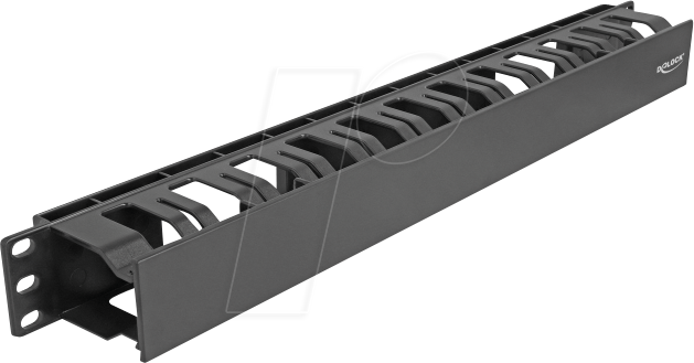 4043619670215 - DeLOCK 19 Kabelmanagement Rangierpanel mit 2 Öffnungen 1 HE schwarz Kunststoff (67021)