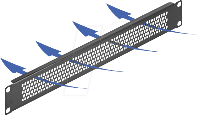 4043619670352 - DELOCK 67035 - 19 Blindpanel mit Belüftungslöchern 1 HE schwarz