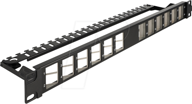 4043619670420 - DELOCK 67042 - 19 Keystone Patchpanel 24 Port schwarz