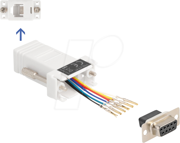 4043619670789 - DELOCK 67078 - Adapter D-Sub 9 Pin Bu > RJ12 Bu Montagesatz weiß