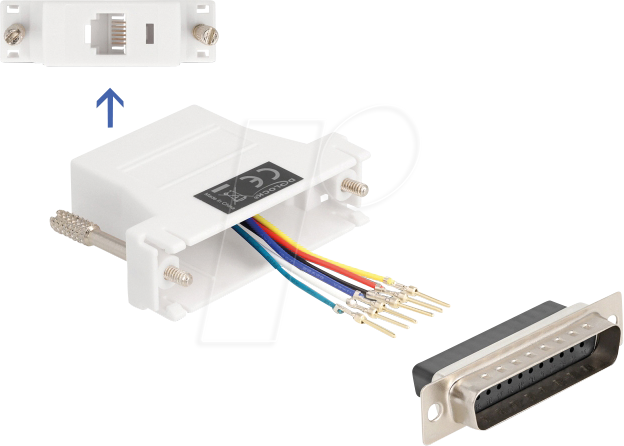 4043619670932 - DELOCK 67093 - Adapter D-Sub 25 Pin St > RJ12 Bu Montagesatz weiß