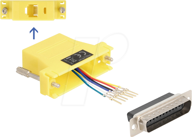 4043619670963 - DELOCK 67096 - Adapter D-Sub 25 Pin St > RJ12 Bu Montagesatz gelb