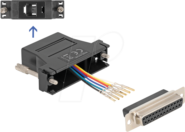 4043619670970 - DELOCK 67097 - Adapter D-Sub 25 Pin Bu > RJ12 Bu Montagesatz schwarz