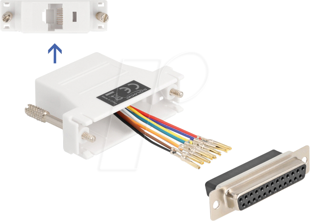 4043619671175 - DELOCK 67117 - Adapter D-Sub 25 Pin Bu > RJ45 Bu Montagesatz weiß