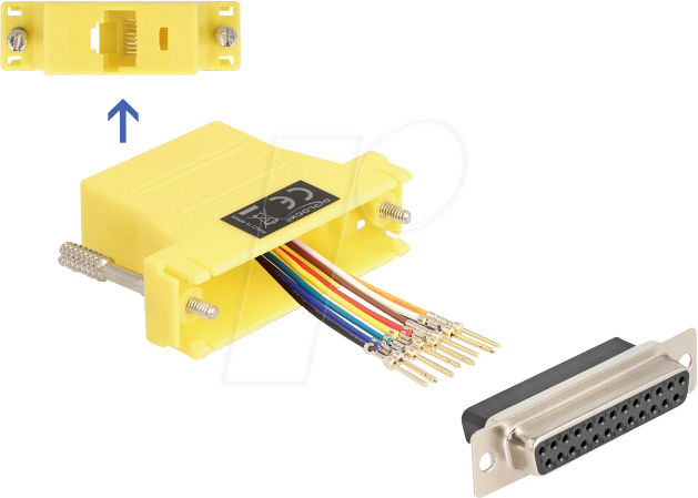 4043619671199 - DELOCK 67119 - Adapter D-Sub 25 Pin Bu > RJ45 Bu Montagesatz gelb