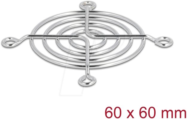 4043619673056 - DELOCK 67305 - Lüftergitter 60 x 60 mm silber