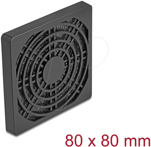 4043619673117 - DELOCK 67311 - Lüftergitter mit Staubfilter 80 x 80 mm schwarz