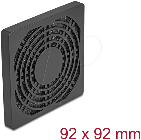 4043619673124 - DELOCK 67312 - Lüftergitter mit Staubfilter 92 x 92 mm schwarz