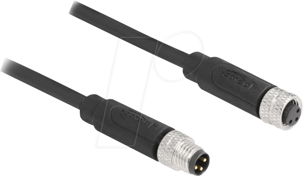 4043619801411 - DELOCK 80141 - M8 3 Pin Kabel A-kodiert Stecker Buchse 5 m 4043619801411 - DELOCK 80141 - M8 3 Pin Kabel A-kodiert Stecker Buchse 5 m