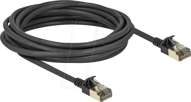 4043619803422 - DeLOCK RJ45 Netzwerkkabel Cat81 F FTP Slim Pro 5 m schwarz (80342)