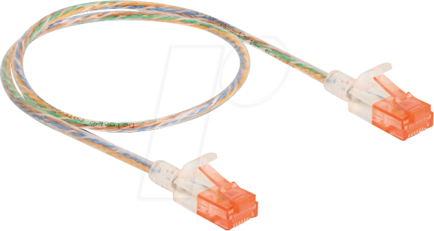 4043619803521 - DeLOCK RJ45 Netzwerkkabel Cat6A U UTP Slim 05 m transparent (80352)