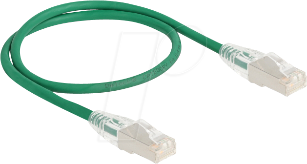 4043619803644 - DeLOCK RJ45 Netzwerkkabel Cat6A Stecker zu Stecker U FTP Slim 05 m grün (80364)