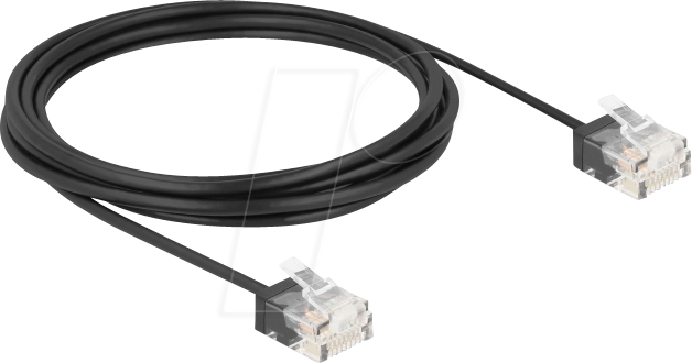 4043619803736 - DeLOCK RJ45 Netzwerkkabel Cat6 UTP Ultra Slim 3 m schwarz mit kurzen Steckern (80373)