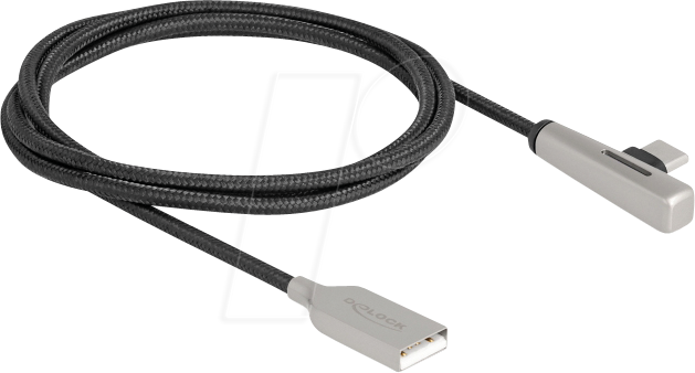 4043619807666 - DELOCK 80766 - Sync- & Ladekabel USB-A > C gewinkelt 60 W 10 m